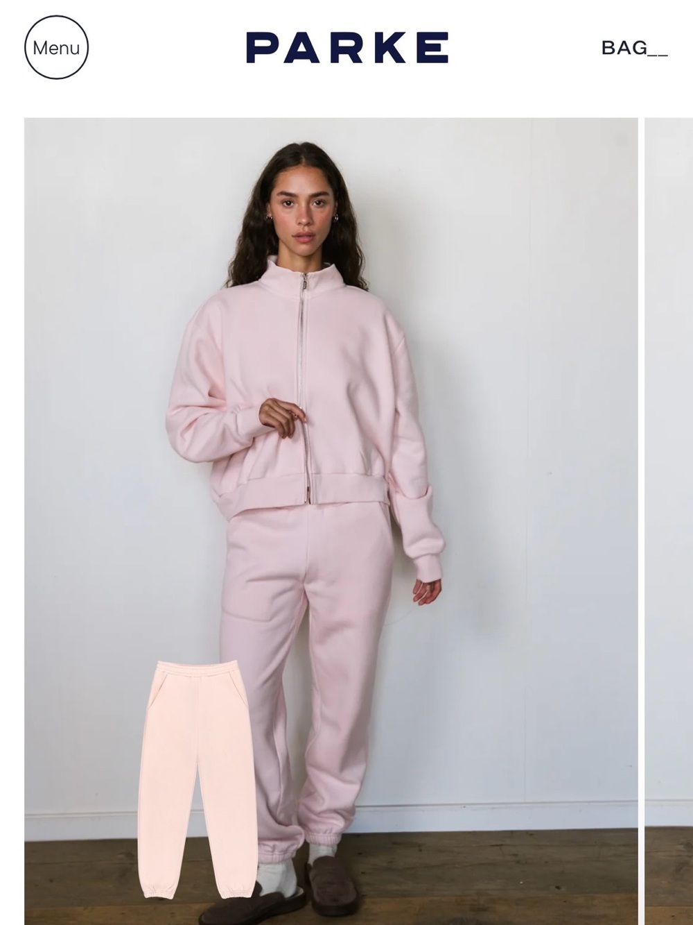 Parker Pale Pink Zip-Up Hoodie & Joggers Set